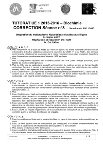 – CORRECTION Séance n°8 – Biochimie