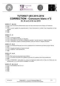 CORRECTION - Concours blanc n°2 TUTORAT UE5 2015-2016