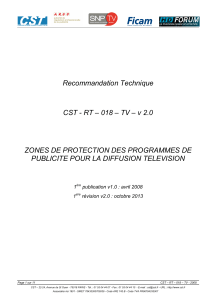 Recommandation Technique ZONES DE PROTECTION DES PROGRAMMES DE
