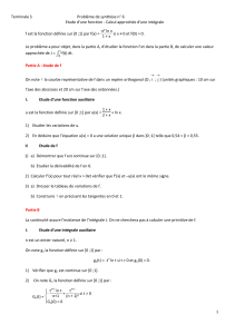 PS6 Etude fonction Calcul approche integrale