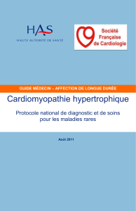 Cardiomyopathie hypertrophique  Protocole national de diagnostic et de soins