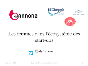 Les femmes dans l’écosystème des start-ups  @MyAnnona