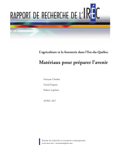 RAPPORT DE RECHERCHE DE L’ Matériaux pour préparer l’avenir François L’Italien