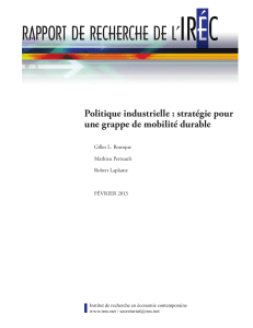 rapport de recherche de l’ Politique industrielle : stratégie pour Gilles L. Bourque