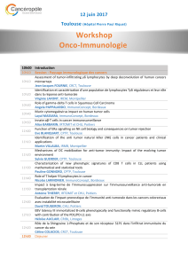 Workshop Onco-Immunologie 12 juin 2017 Toulouse