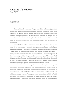 Alkemie n°9 – L’être Argument Juin 2012