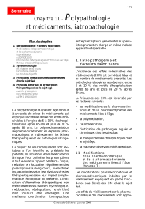P olypathologie et médicaments, iatropathologie Chapitre 11 -