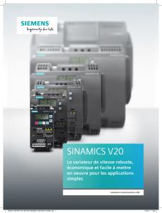 SINAMICS V20 Le variateur de vitesse robuste, économique et facile à mettre