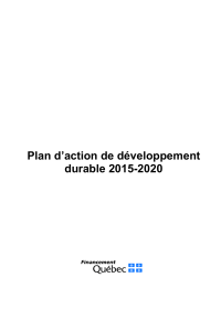 Plan d’action de développement durable 2015-2020