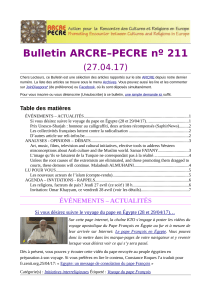 Bulletin ARCRE–PECRE nº 211  (27.04.17)