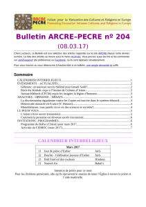 Bulletin ARCRE–PECRE nº 204  (08.03.17)