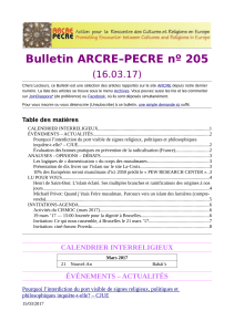 Bulletin ARCRE–PECRE nº 205  (16.03.17)