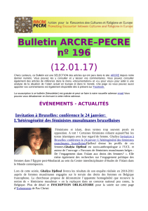 Bulletin ARCRE–PECRE nº 196 (12.01.17)