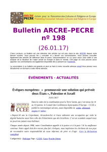 Bulletin ARCRE–PECRE nº 198 (26.01.17)