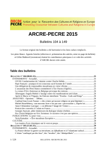 ARCRE-PECRE 2015 Bulletins 104 à 149
