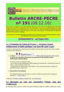 Bulletin ARCRE–PECRE nº 191 (08.12.16)