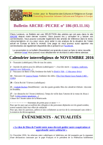 Bulletin ARCRE–PECRE nº 186 (03.11.16)  