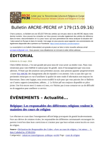 Bulletin ARCRE–PECRE nº 179 (15.09.16)