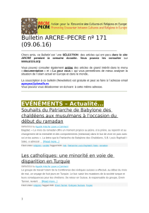 Bulletin ARCRE–PECRE nº 171 (09.06.16)