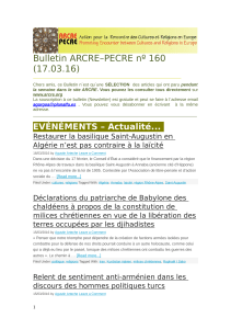 Bulletin ARCRE–PECRE nº 160 (17.03.16)