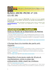 Bulletin ARCRE–PECRE nº 155 (11.02.16)