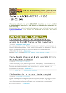 Bulletin ARCRE–PECRE nº 156 (18.02.16)