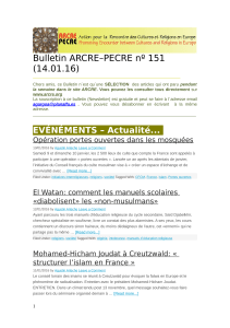 Bulletin ARCRE–PECRE nº 151 (14.01.16)