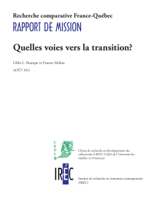 rapport de MISSIoN Quelles voies vers la transition? Recherche comparative France-Québec