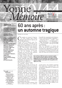 40/44 Yonne Mémoire 60 ans après :