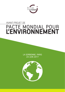 L’ENVIRONNEMENT PACTE MONDIAL POUR AVANT-PROJET DE LA SORBONNE, PARIS