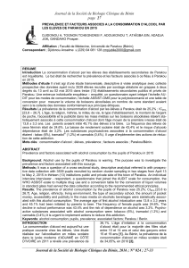 Journal de la Société de Biologie Clinique du Bénin 27