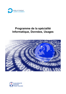 Programme de la spécialité Informatique, Données, Usages