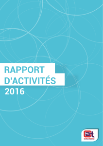 RAPPORT D’ACTIVITÉS 2016