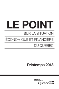 Le Point Printemps 2013 sur la situation économique et financière