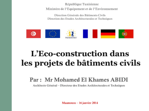 L’Eco-construction dans les projets de bâtiments civils République Tunisienne