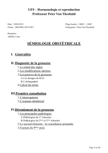 ! UE9 – Hormonologie et reproduction Professeur Peter Von Theobald