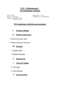 UE4 - Guilleminault – TD Sémiologie Clinique