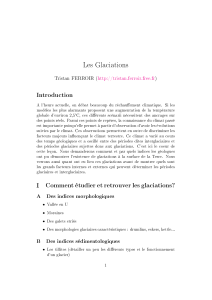 Les Glaciations Introduction ( )