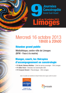 Limoges Mercredi 16 octobre 2013 18h00 à 20h00 Journées