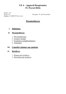 UE 4 – Appareil Respiratoire Pr. Peyrat-Détis Pneumothorax