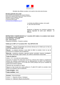 Ministère des affaires sociales, de la santé et des droits... Direction générale de la santé