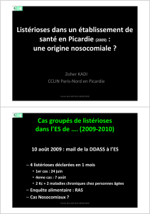 Listérioses dans un établissement de santé en Picardie : une origine nosocomiale ?