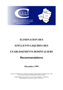 Elimination des effluents liquides des établissements hospitaliers :