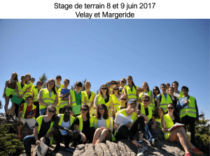 Stage de terrain 8 et 9 juin 2017 Velay et Margeride