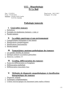 UE2 – Biopathologie Pr Le Bail