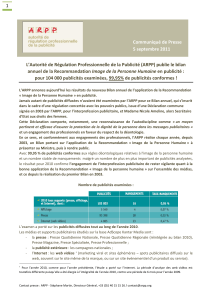 1 L’Autorité de Régulation Professionnelle de la Publicité (ARPP) publie le... Image de la Personne Humaine Communiqué de Presse