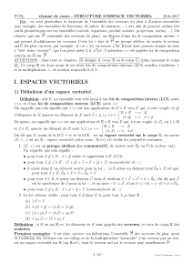 Espaces vectoriels (cours)