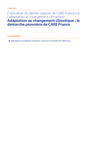 Adaptation au changement climatique : la démarche pionnière de CARE France