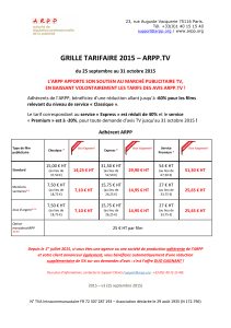 GRILLE TARIFAIRE 2015 – ARPP.TV