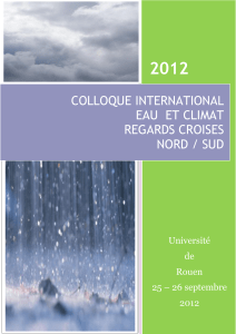 2012 COLLOQUE INTERNATIONAL EAU  ET CLIMAT REGARDS CROISES